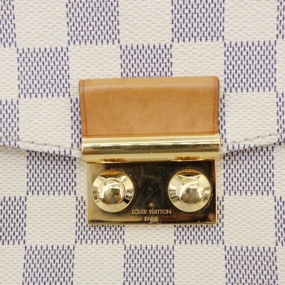 Louis Vuitton  Croisette Damier Azur Satchel Crossbody Bag Rose Ballerine - Picture 9 of 13